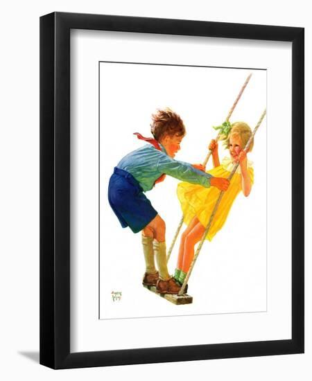 "Children on Swing,"June 22, 1935-Eugene Iverd-Framed Giclee Print