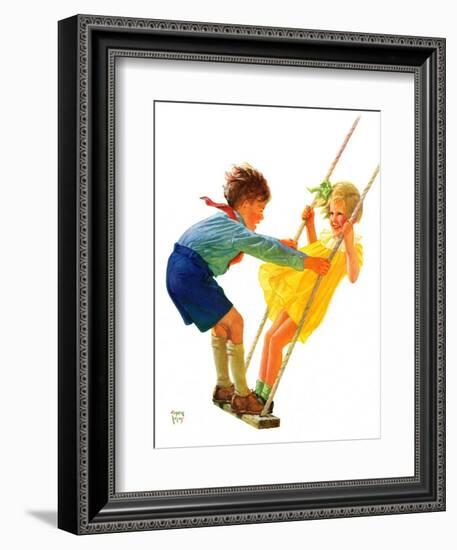 "Children on Swing,"June 22, 1935-Eugene Iverd-Framed Giclee Print