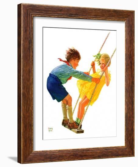 "Children on Swing,"June 22, 1935-Eugene Iverd-Framed Giclee Print