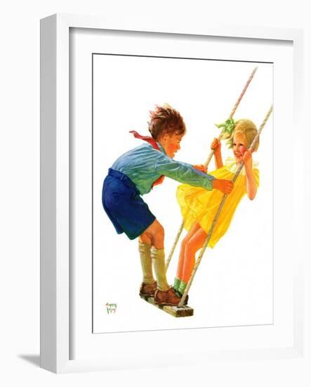 "Children on Swing,"June 22, 1935-Eugene Iverd-Framed Giclee Print