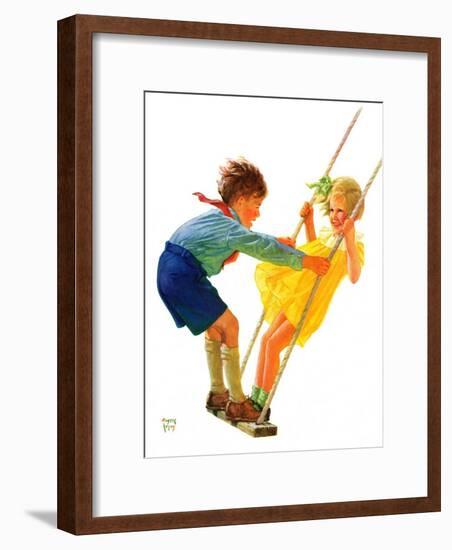 "Children on Swing,"June 22, 1935-Eugene Iverd-Framed Giclee Print