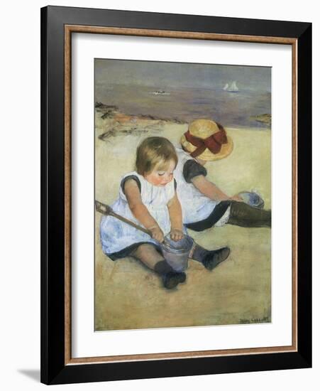 Children on the Beach, 1884-Mary Cassatt-Framed Giclee Print