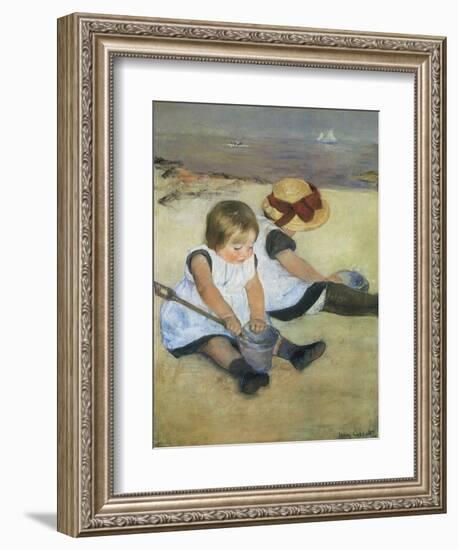 Children on the Beach, 1884-Mary Cassatt-Framed Giclee Print