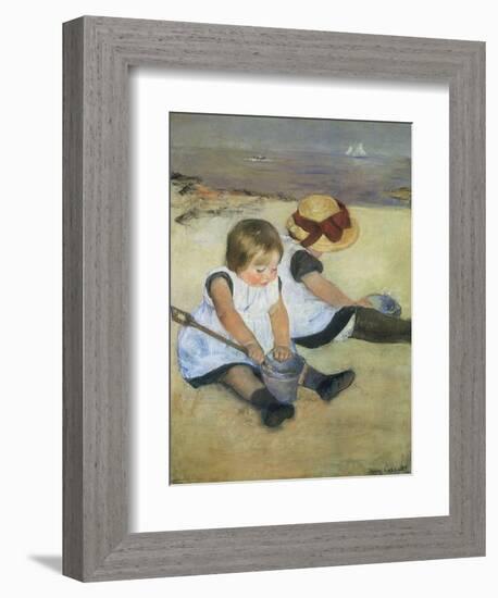 Children on the Beach, 1884-Mary Cassatt-Framed Giclee Print