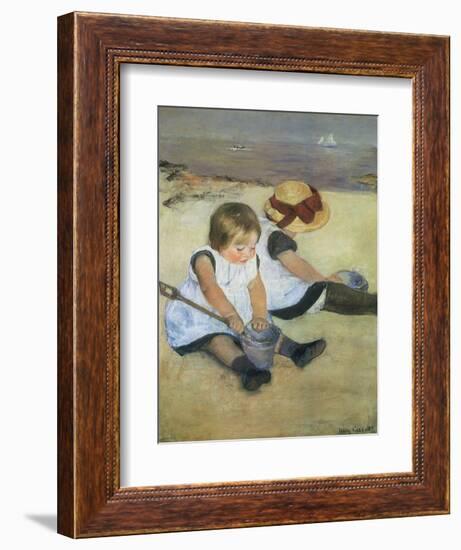 Children on the Beach, 1884-Mary Cassatt-Framed Giclee Print