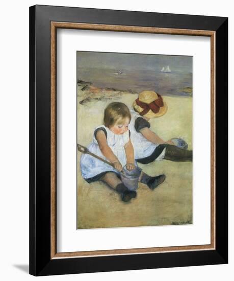 Children on the Beach, 1884-Mary Cassatt-Framed Giclee Print