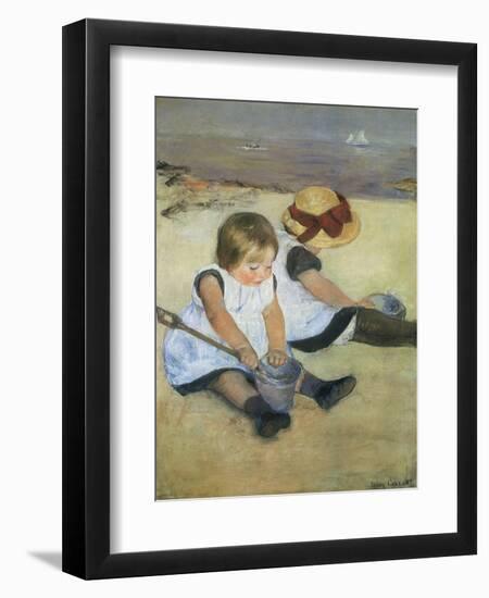 Children on the Beach, 1884-Mary Cassatt-Framed Giclee Print