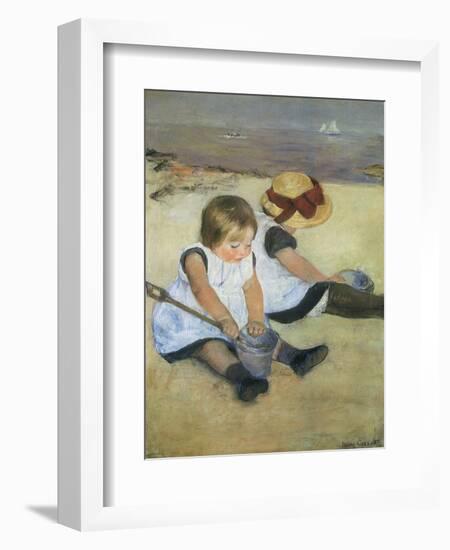 Children on the Beach, 1884-Mary Cassatt-Framed Giclee Print