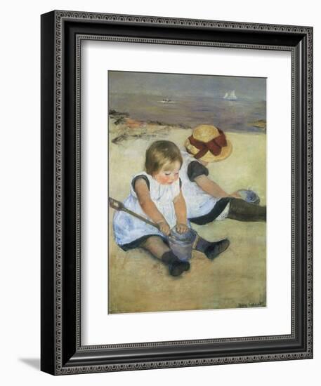 Children on the Beach, 1884-Mary Cassatt-Framed Giclee Print