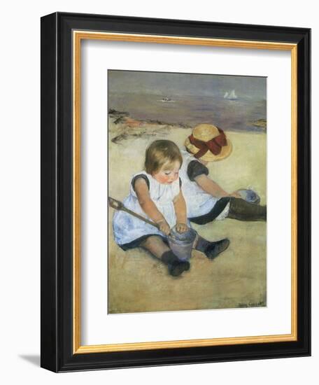 Children on the Beach, 1884-Mary Cassatt-Framed Giclee Print