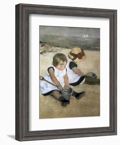 Children on the Beach-Mary Cassatt-Framed Giclee Print