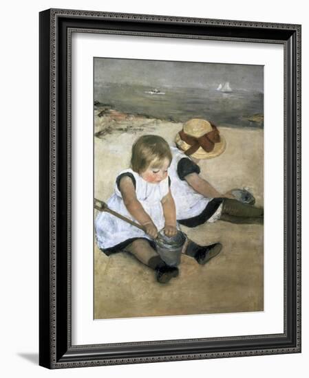 Children on the Beach-Mary Cassatt-Framed Giclee Print