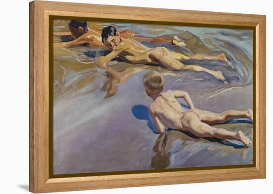 Children on the Beach-Joaquín Sorolla y Bastida-Framed Stretched Canvas