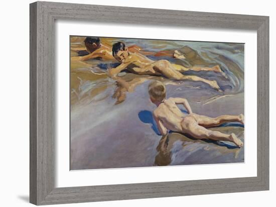 Children on the Beach-Joaquín Sorolla y Bastida-Framed Art Print