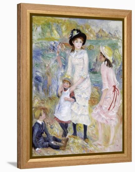 Children on the Seashore, Guernsey-Pierre-Auguste Renoir-Framed Premier Image Canvas