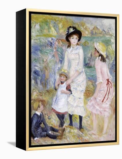 Children on the Seashore, Guernsey-Pierre-Auguste Renoir-Framed Premier Image Canvas