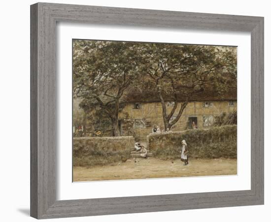 Children Outside a Cottage-Helen Allingham-Framed Giclee Print