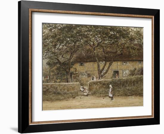 Children Outside a Cottage-Helen Allingham-Framed Giclee Print