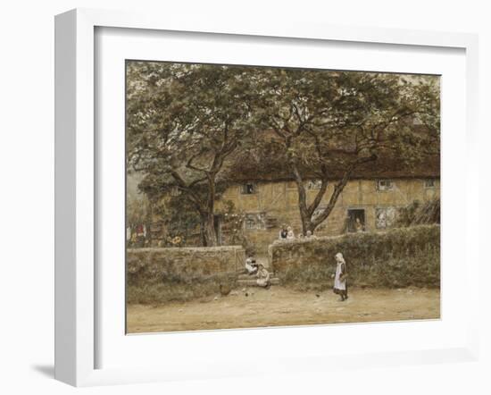 Children Outside a Cottage-Helen Allingham-Framed Giclee Print