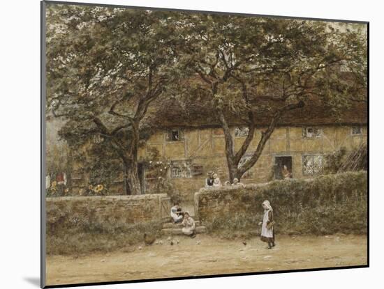 Children Outside a Cottage-Helen Allingham-Mounted Giclee Print