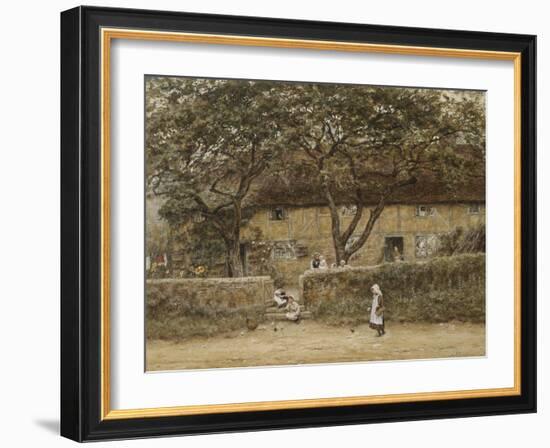 Children Outside a Cottage-Helen Allingham-Framed Giclee Print