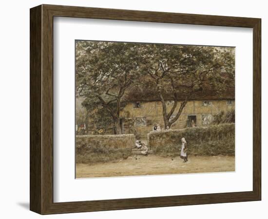 Children Outside a Cottage-Helen Allingham-Framed Giclee Print