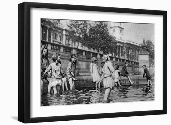 Children Paddling in the Fountains at Trafalgar Square, London, 1926-1927-Whiffin-Framed Giclee Print