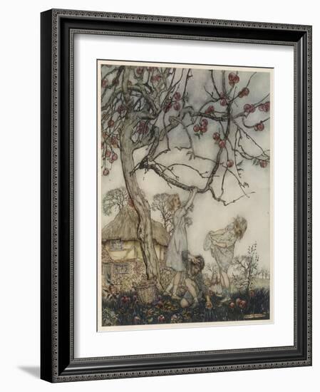 Children Pick Apples-Arthur Rackham-Framed Art Print