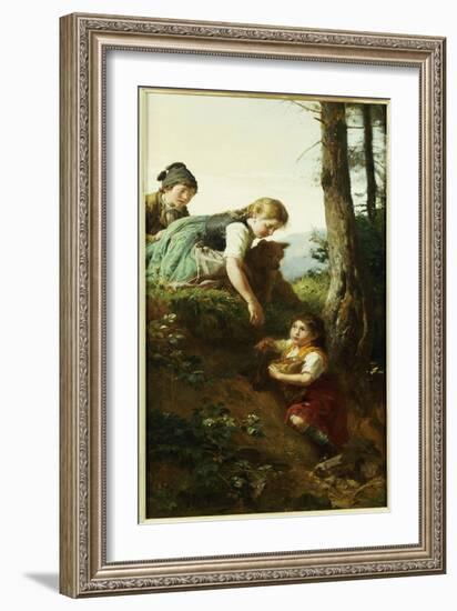 Children Picking Berries-Felix Schlesinger-Framed Giclee Print