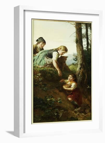 Children Picking Berries-Felix Schlesinger-Framed Giclee Print