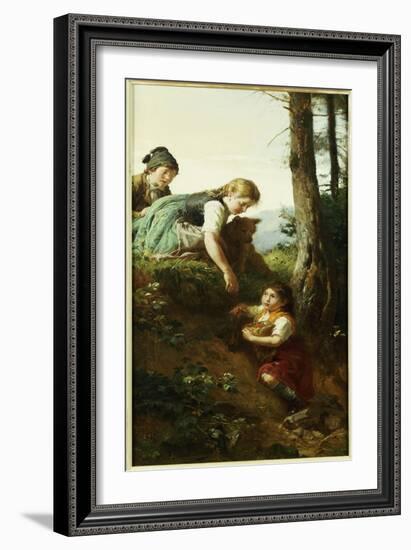 Children Picking Berries-Felix Schlesinger-Framed Giclee Print