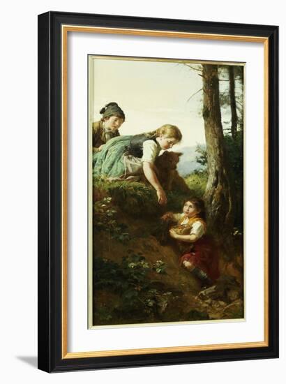 Children Picking Berries-Felix Schlesinger-Framed Giclee Print