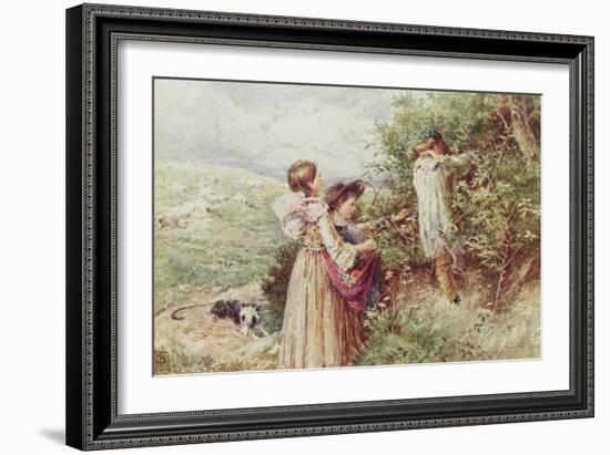 Children Picking Blackberries-Myles Birket Foster-Framed Giclee Print