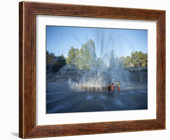 Children Play in the Fountain at Seattle Center, Seattle, Washington State, USA-Aaron McCoy-Framed Photographic Print