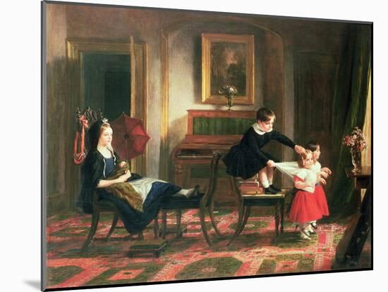 Children Playing at Coach and Horses-Charles Robert Leslie-Mounted Giclee Print