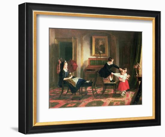 Children Playing at Coach and Horses-Charles Robert Leslie-Framed Giclee Print