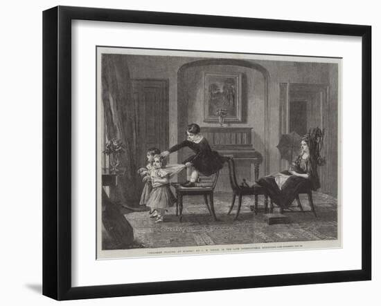 Children Playing at Horses, in the Late International Exhibition-Charles Robert Leslie-Framed Giclee Print