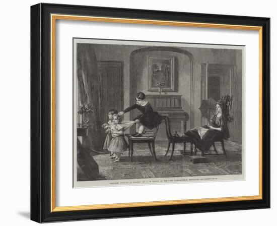 Children Playing at Horses, in the Late International Exhibition-Charles Robert Leslie-Framed Giclee Print