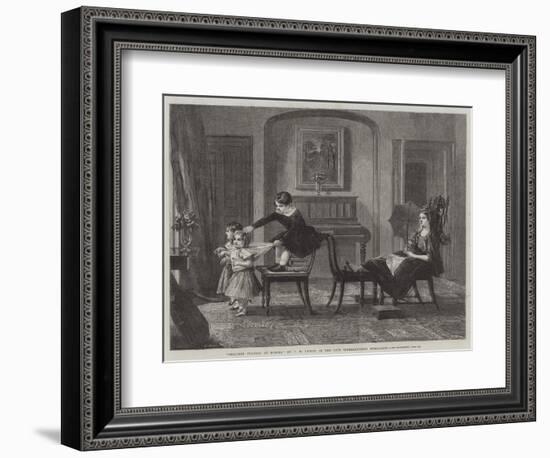 Children Playing at Horses, in the Late International Exhibition-Charles Robert Leslie-Framed Giclee Print