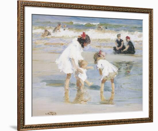 Children Playing At The Seashore-Edward Henry Potthast-Framed Premium Giclee Print