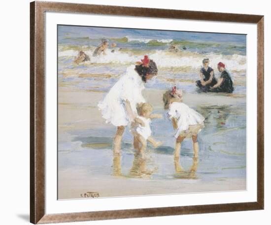 Children Playing At The Seashore-Edward Henry Potthast-Framed Premium Giclee Print