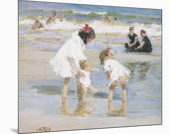 Children Playing At The Seashore-Edward Henry Potthast-Mounted Premium Giclee Print