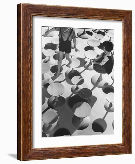 Children Playing Atop Modern Furniture-Michael Rougier-Framed Photographic Print