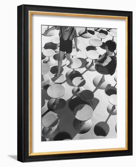 Children Playing Atop Modern Furniture-Michael Rougier-Framed Photographic Print