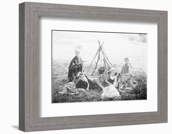 Children Playing Being Indians-null-Framed Photographic Print