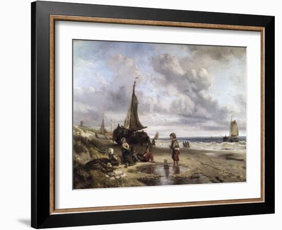 Children Playing by the Ocean-Jan Mari Henri Ten Kate-Framed Giclee Print