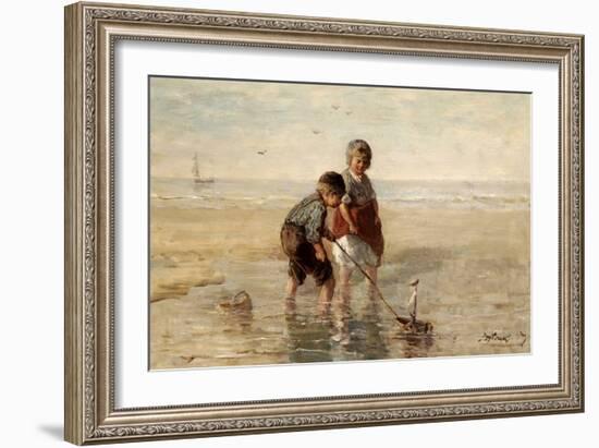 Children Playing by the Seaside-Jozef Israels-Framed Giclee Print