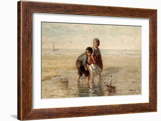 Children Playing by the Seaside-Jozef Israels-Framed Giclee Print