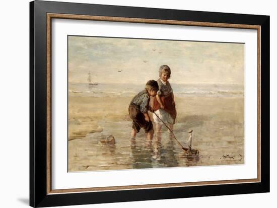 Children Playing by the Seaside-Jozef Israels-Framed Giclee Print