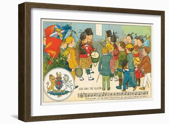 Children Playing God Save the Queen-null-Framed Art Print